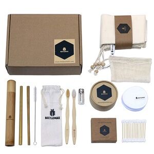 Bamboo Straws Toothbrushes Silk Dental Floss Cotton Pads Cotton Swabs Mesh Bags
